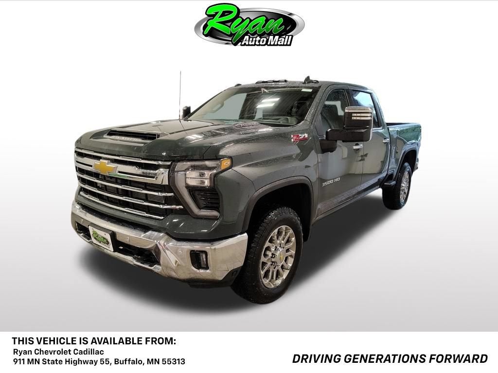 2026 Chevrolet Silverado 3500 HD LTZ in Cypress Gray — front three-quarter view
