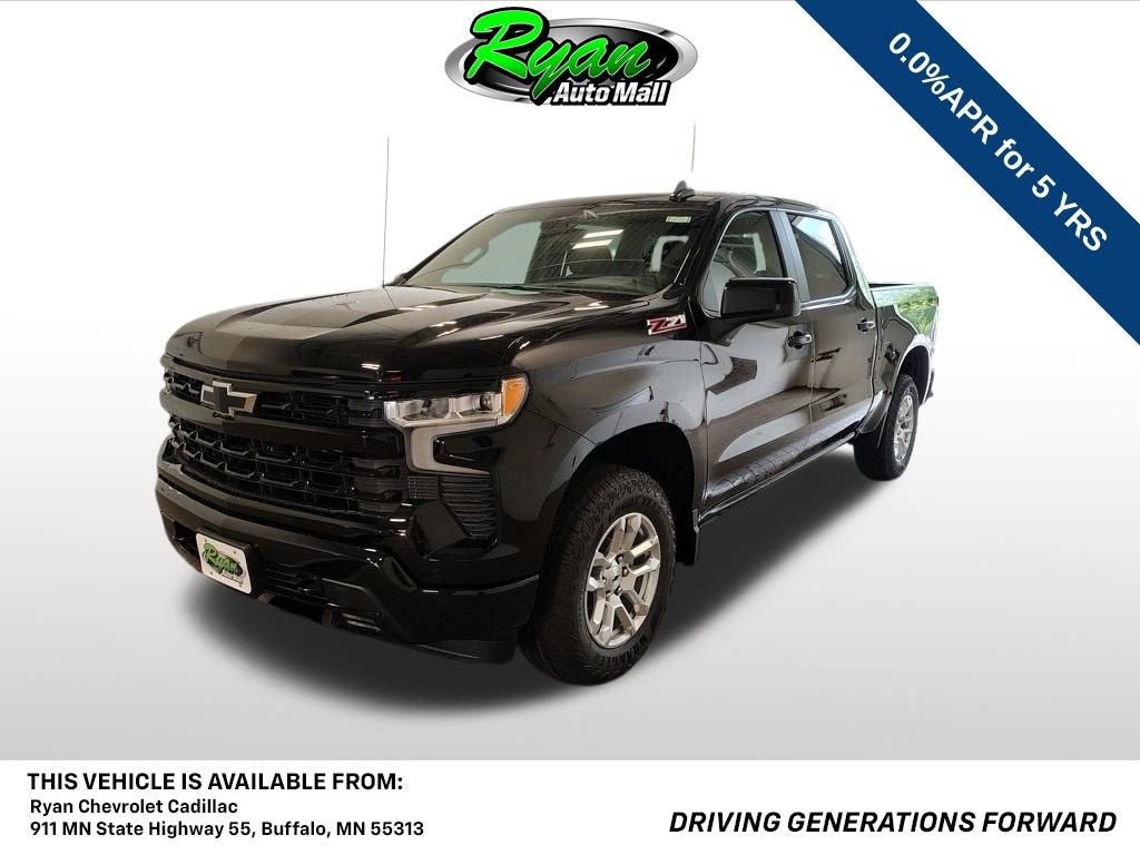 2026 Chevrolet Silverado 1500 RST in Black — front three-quarter view