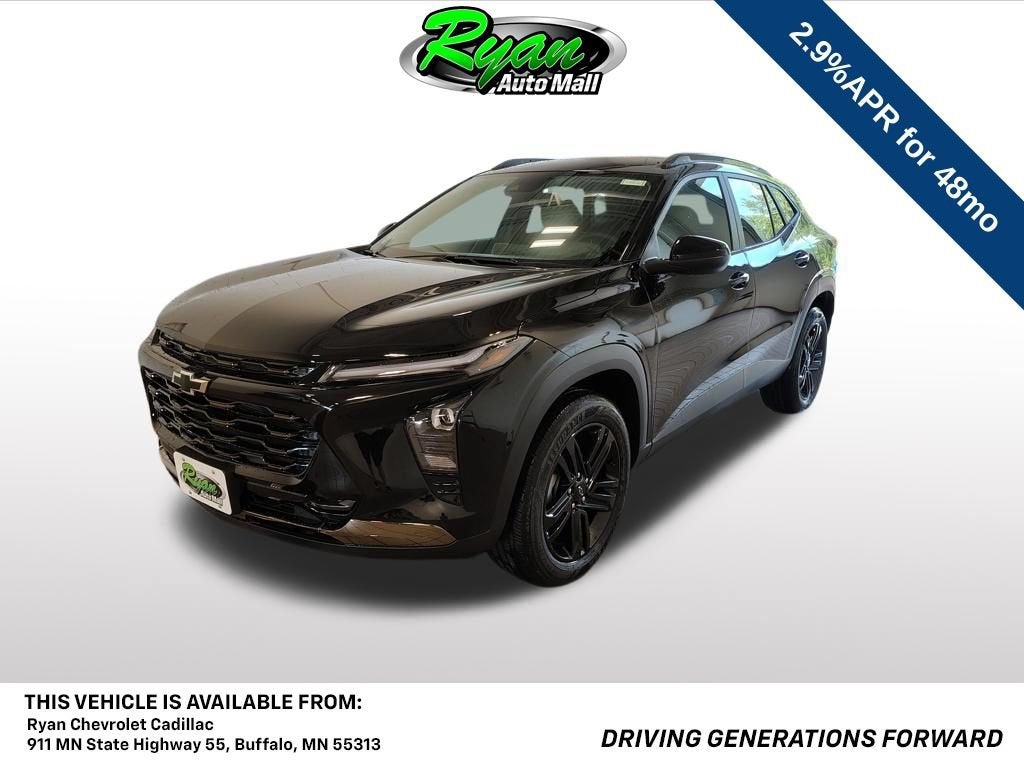 2026 Chevrolet Trax ACTIV in Mosaic Black Metallic — front three-quarter view