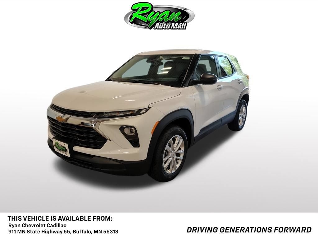 2026 Chevrolet Trailblazer LS in Summit White — front three-quarter view