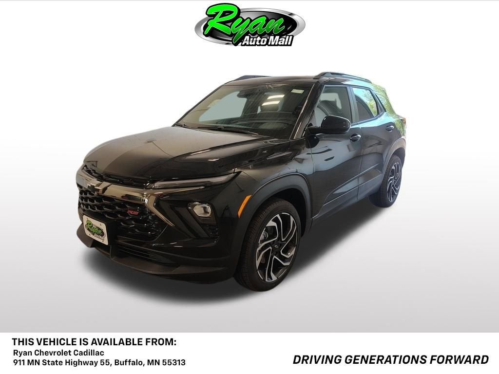2026 Chevrolet Trailblazer RS in Mosaic Black Metallic — front three-quarter view