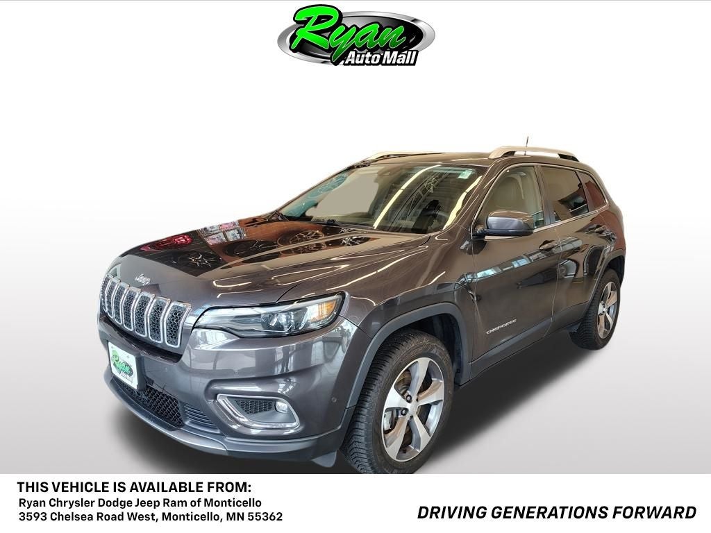 2021 Jeep Cherokee Limited in Granite Crystal Metallic Clearcoat — front three-quarter view