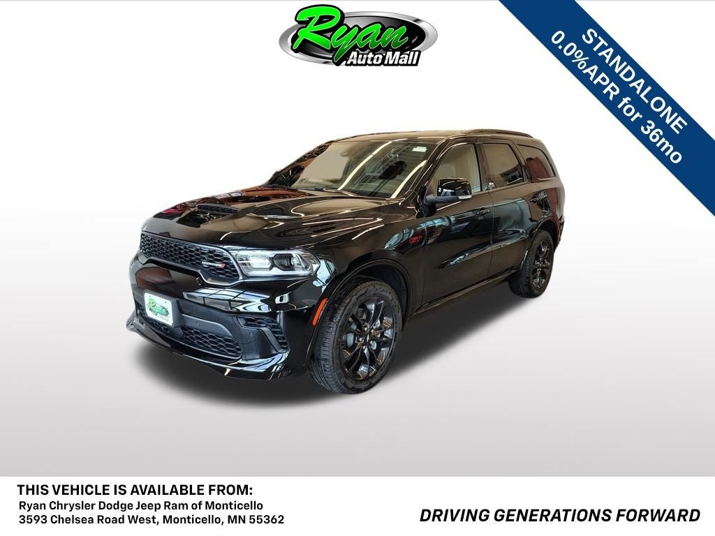 2026 Dodge Durango GT Plus in Diamond Black Clear-Coat Exterior Paint — front three-quarter view