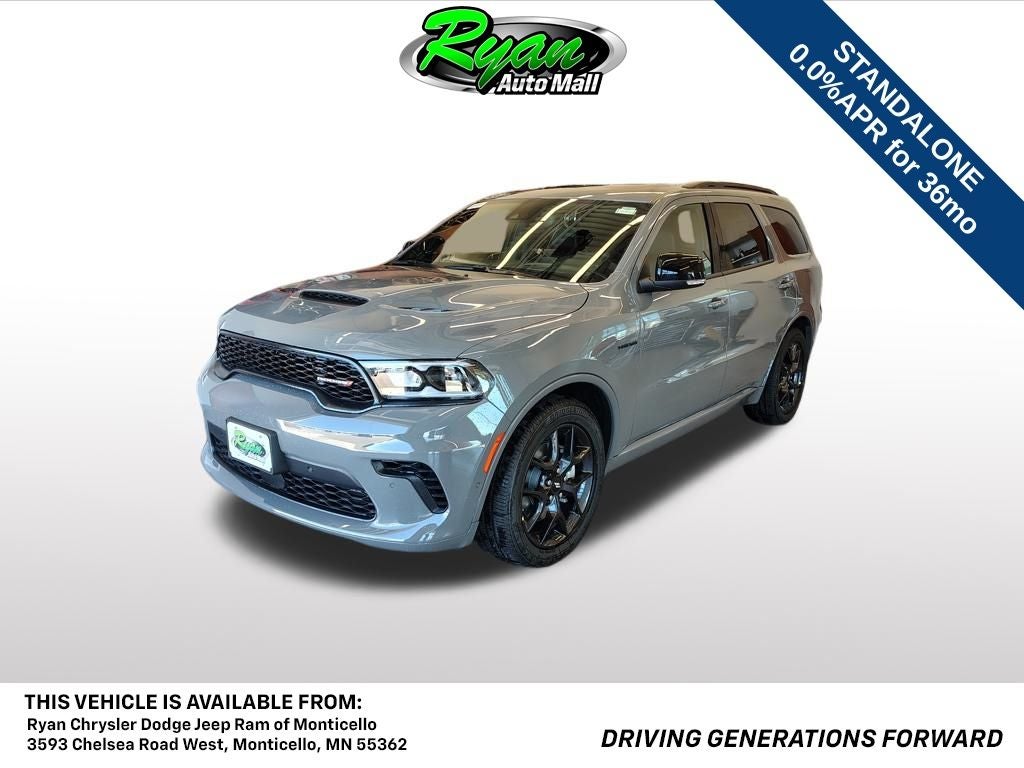 2026 Dodge Durango GT Plus HEMI V8 in Destroyer Gray Clear-Coat Exterior Paint — front three-quarter view