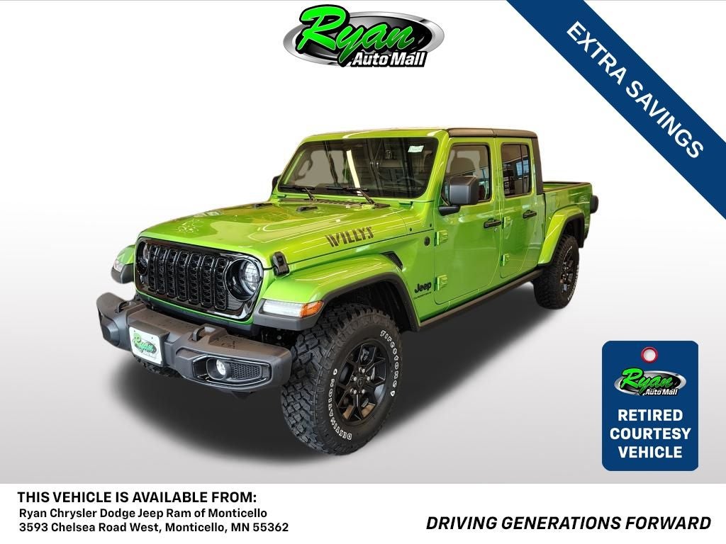 2026 Jeep Gladiator Willys in Mojito Exterior Paint — front three-quarter view