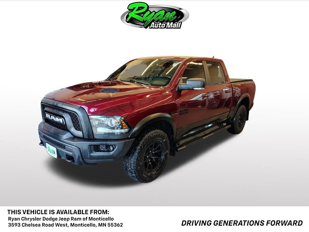 2018 RAM 1500 Rebel in Delmonico Red Pearlcoat — front three-quarter view