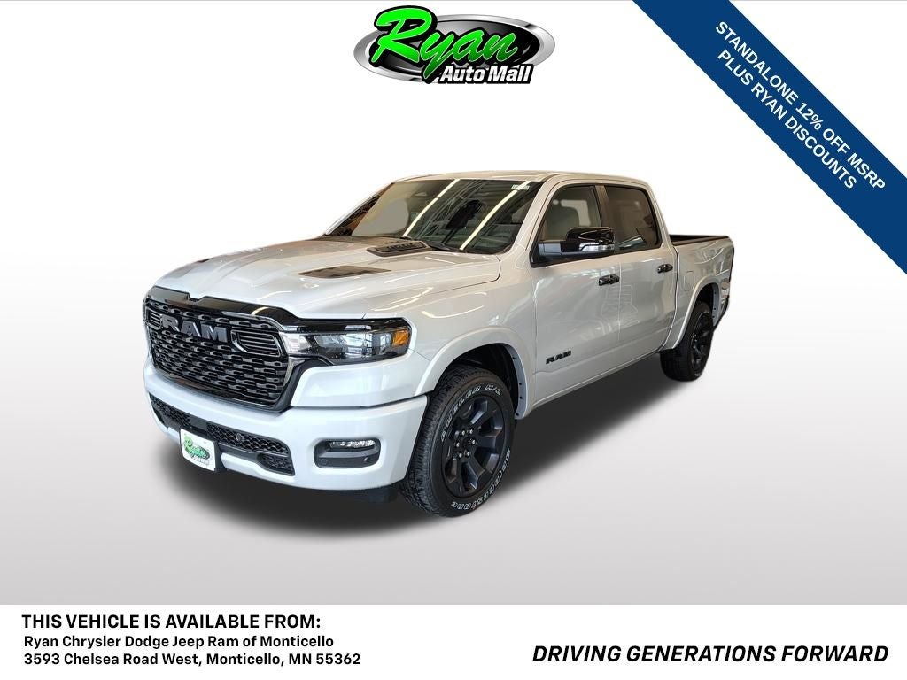 2026 RAM 1500 Big Horn/Lone Star in Silver Zynith Exterior Paint — front three-quarter view