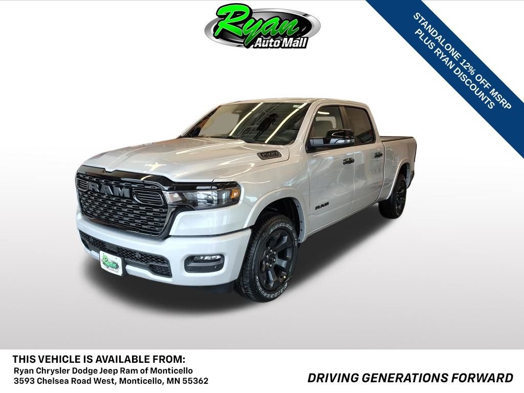 2026 RAM 1500 Big Horn/Lone Star in Silver Zynith Exterior Paint — front three-quarter view