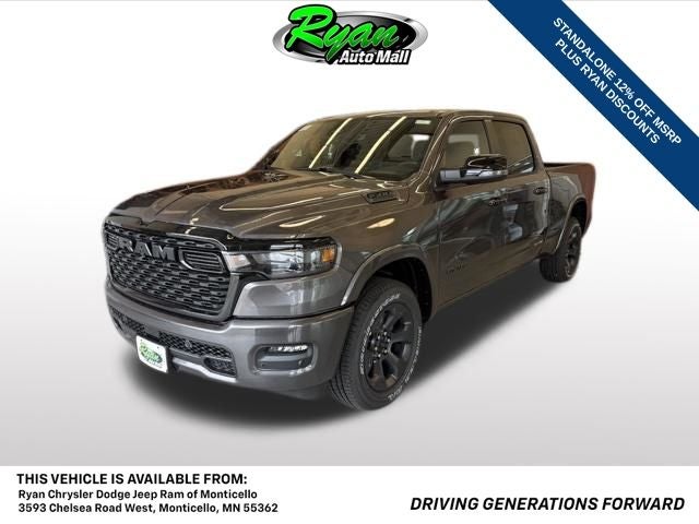 2026 RAM 1500 Big Horn/Lone Star in Granite Crystal Metallic Clear-Coat Exterior Paint — front three-quarter view