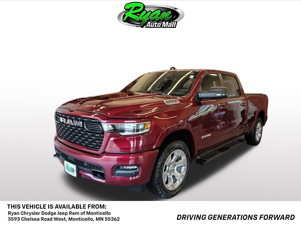 2025 RAM 1500 Big Horn/Lone Star in Delmonico Red Pearlcoat — front three-quarter view