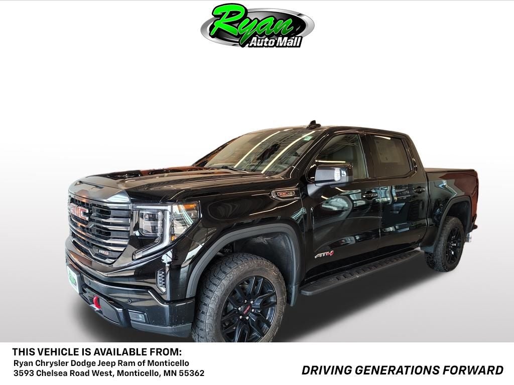 2023 GMC Sierra 1500 AT4 in Onyx Black — front three-quarter view