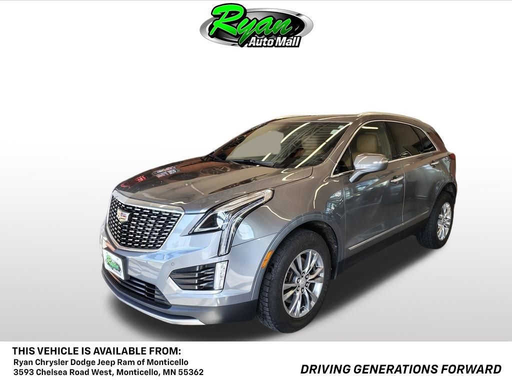 2021 Cadillac XT5 Premium Luxury in Satin Steel Metallic — front three-quarter view