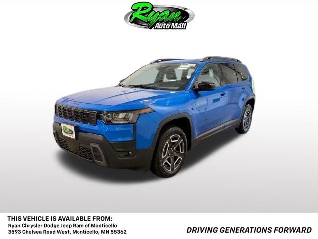 2026 Jeep Cherokee Limited in Hydro Blue Pearl-Coat Exterior Paint — front three-quarter view