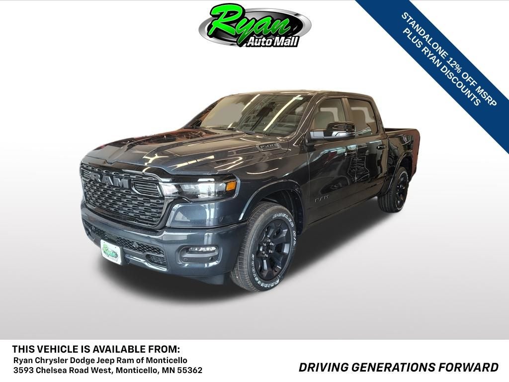 2026 RAM 1500 Big Horn/Lone Star in Forged Blue Metallic Exterior Paint — front three-quarter view