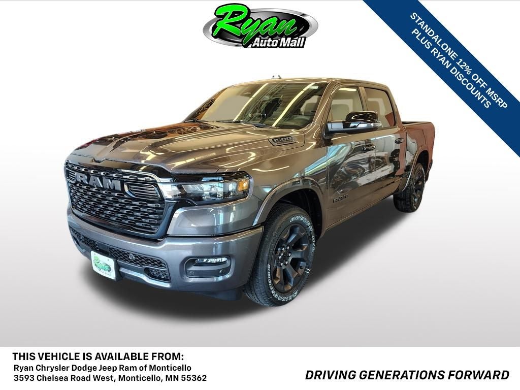 2026 RAM 1500 Big Horn/Lone Star in Granite Crystal Metallic Clear-Coat Exterior Paint — front three-quarter view