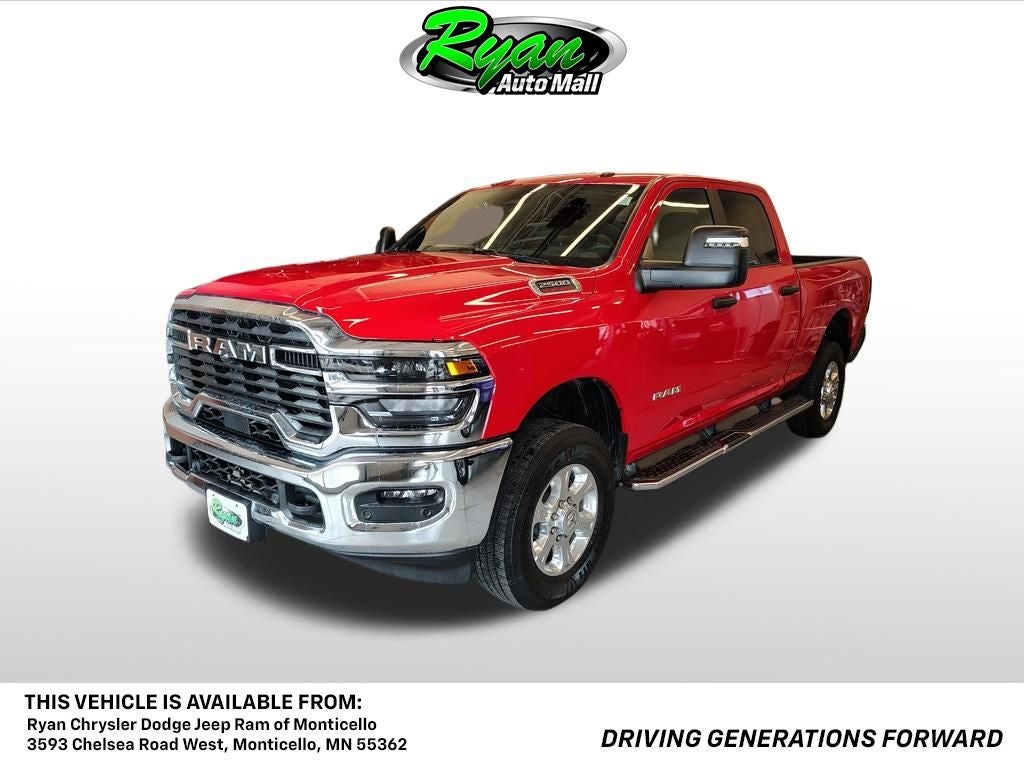 2026 RAM 2500 Big Horn in Flame Red Clearcoat — front three-quarter view