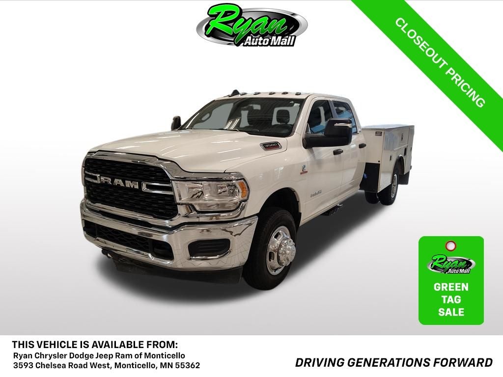 2024 RAM 3500 SLT in Bright White Clearcoat — front three-quarter view