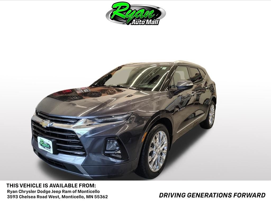 2021 Chevrolet Blazer Premier in Iron Gray Metallic — front three-quarter view