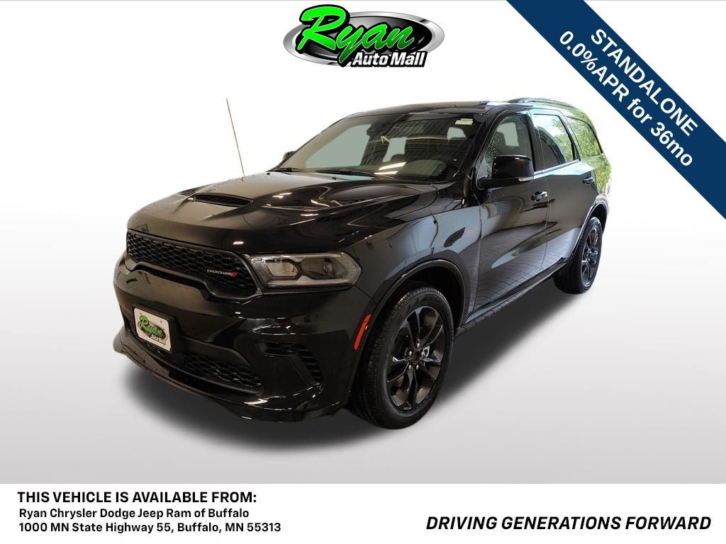 2026 Dodge Durango GT Plus in Db Black Crystal Clearcoat — front three-quarter view
