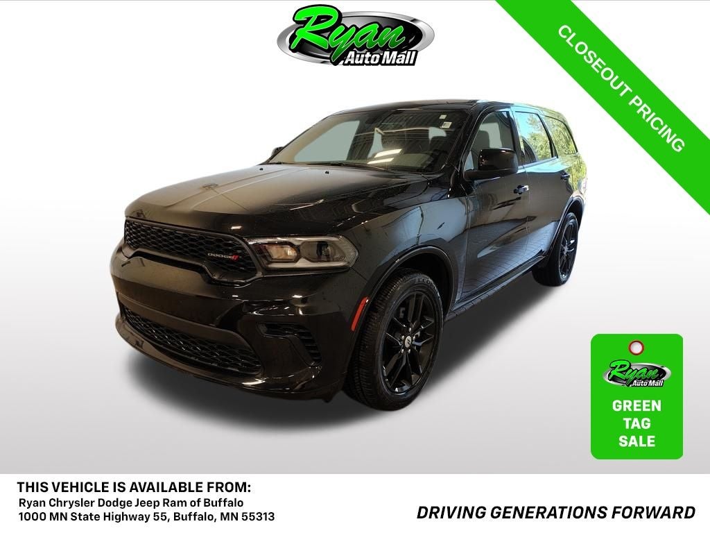 2026 Dodge Durango GT in Db Black Crystal Clearcoat — front three-quarter view