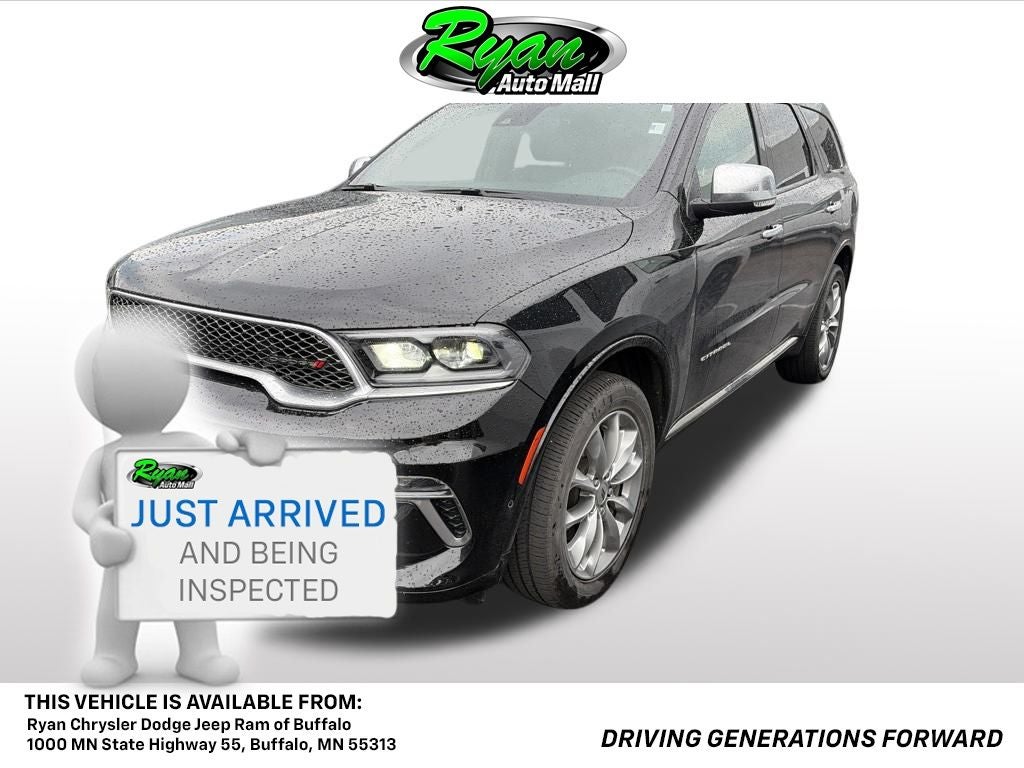 2023 Dodge Durango Citadel in Db Black Crystal Clearcoat — front three-quarter view