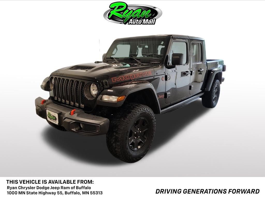 2023 Jeep Gladiator Mojave in Black Clearcoat — front three-quarter view