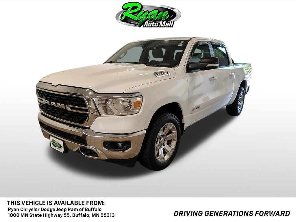 2022 RAM 1500 Big Horn/Lone Star in Bright White Clearcoat — front three-quarter view