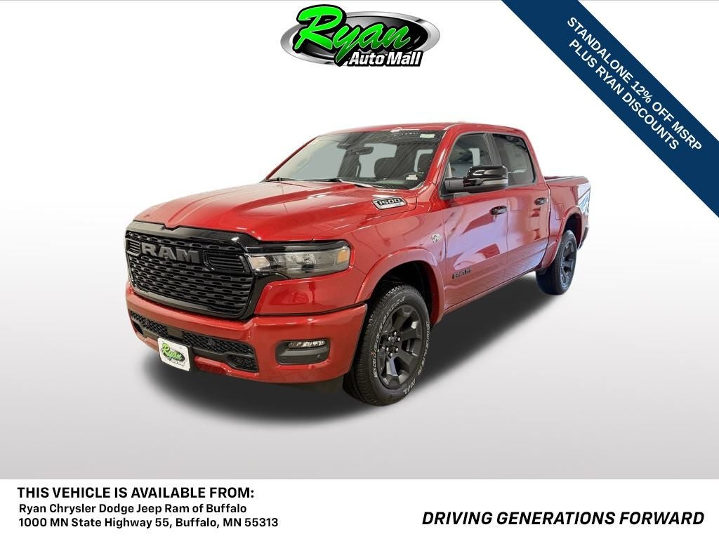 2026 RAM 1500 Big Horn/Lone Star in Molten Red Pearlcoat — front three-quarter view