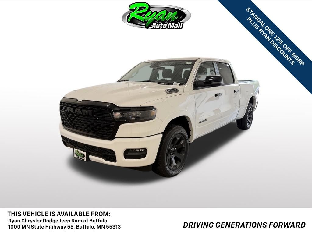 2026 RAM 1500 Big Horn/Lone Star in Bright White Clearcoat — front three-quarter view
