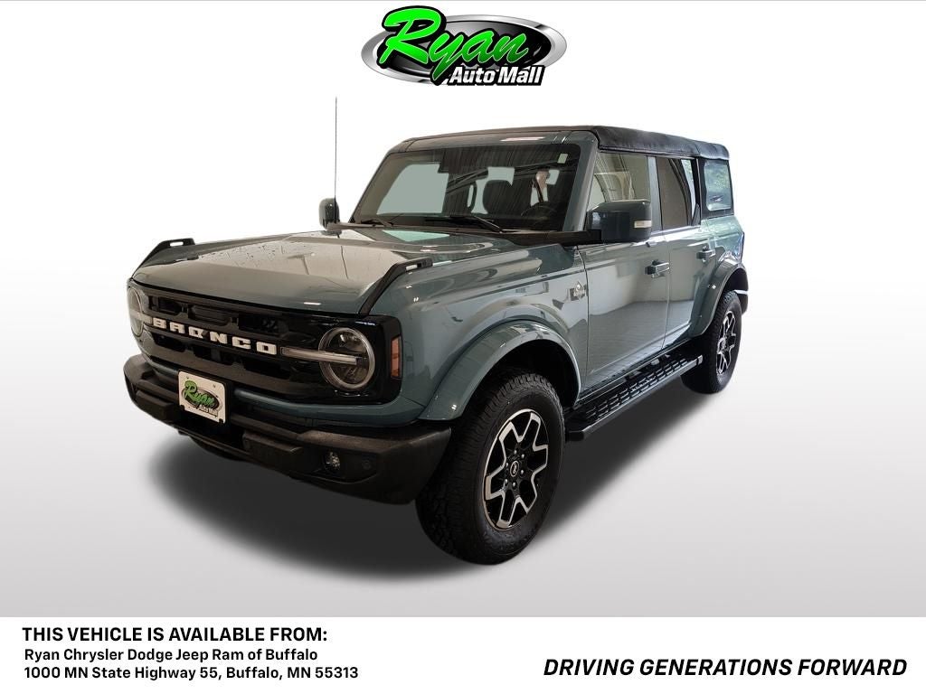 2021 Ford Bronco Outer Banks in Area 51 — front three-quarter view