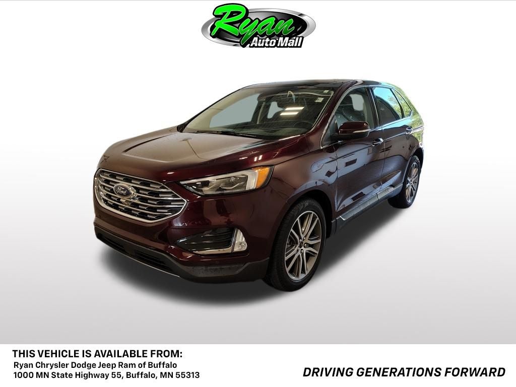 2024 Ford Edge Titanium in Burgundy Velvet Metallic Tinted Clearcoat — front three-quarter view