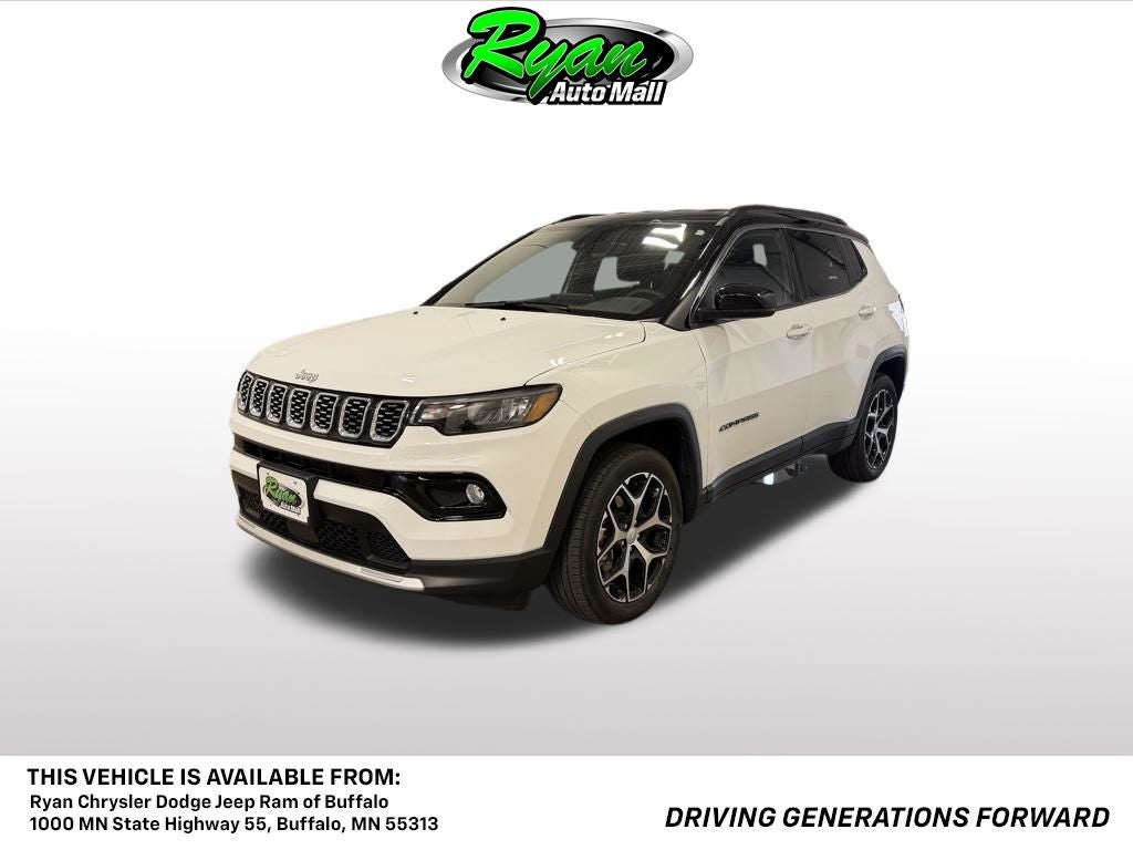 2024 Jeep Compass Limited in Bright White Clearcoat — front three-quarter view
