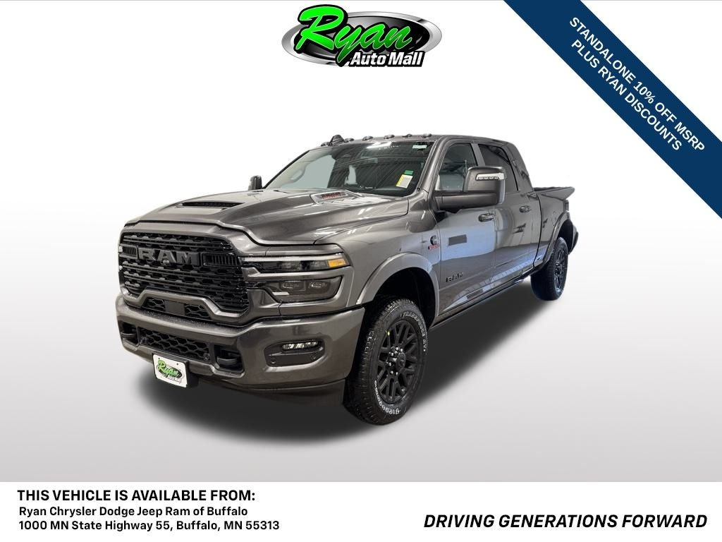 2026 RAM 3500 Limited in Granite Crystal Metallic Clearcoat — front three-quarter view