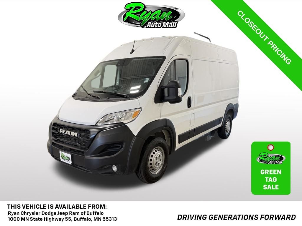2025 RAM ProMaster 2500 High Roof in Bright White Clearcoat — front three-quarter view