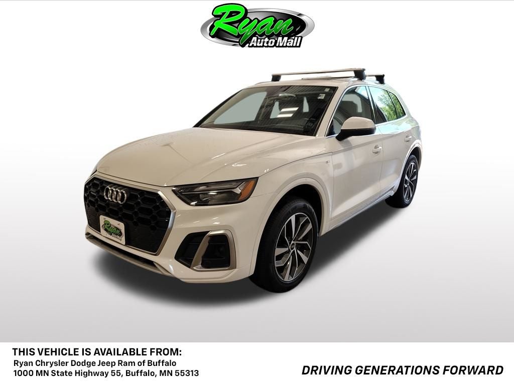 2023 Audi Q5 45 S line Premium quattro in Ibis White — front three-quarter view