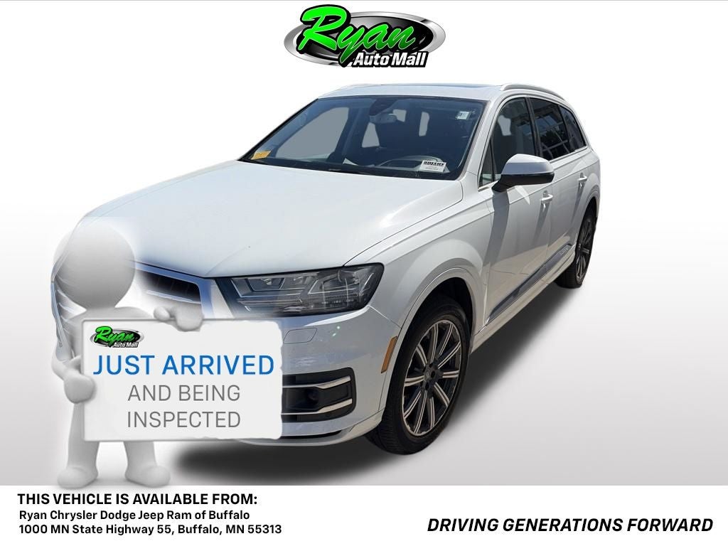 2017 Audi Q7 3.0T Prestige quattro in Carrara White — front three-quarter view