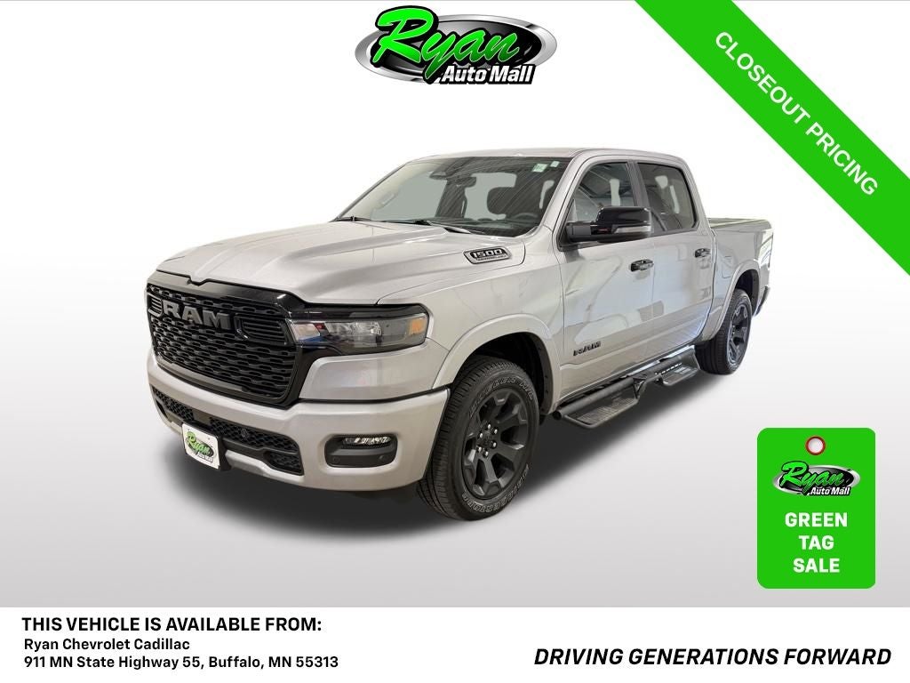 2026 RAM 1500 Big Horn/Lone Star in Billet Silver Metallic Clearcoat — front three-quarter view