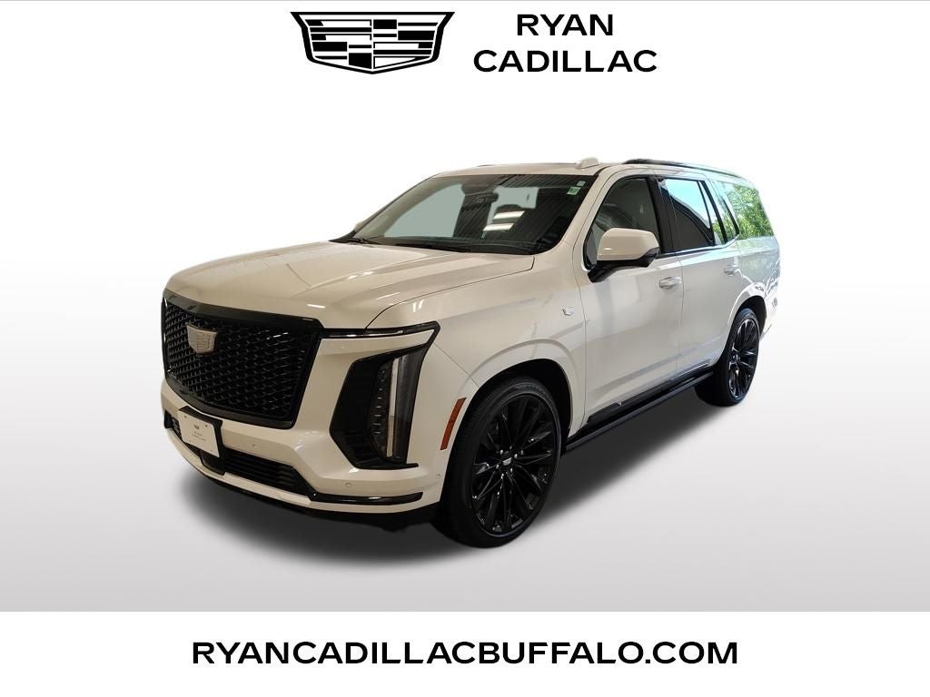 2025 Cadillac Escalade Sport Platinum in Crystal White Tricoat — front three-quarter view