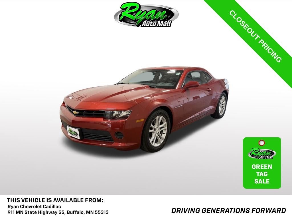 2014 Chevrolet Camaro 1LS in Red Rock Metallic — front three-quarter view