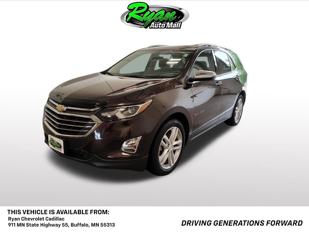 2020 Chevrolet Equinox Premier in Chocolate Metallic — front three-quarter view