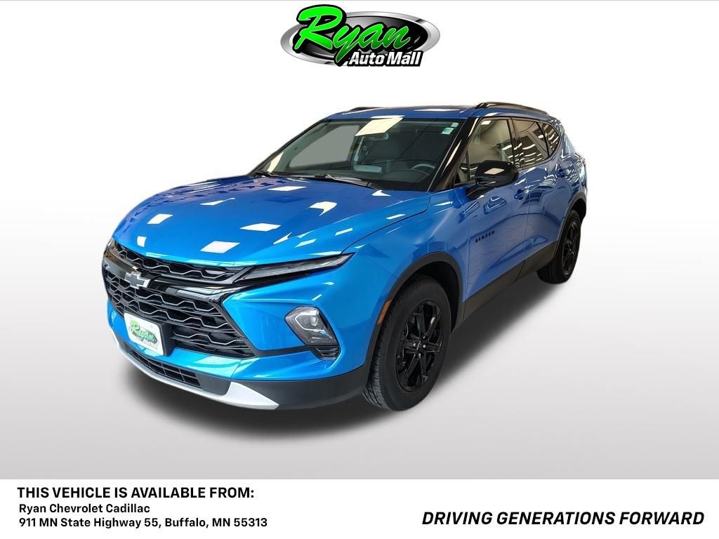 2024 Chevrolet Blazer LT in Riptide Blue Metallic — front three-quarter view