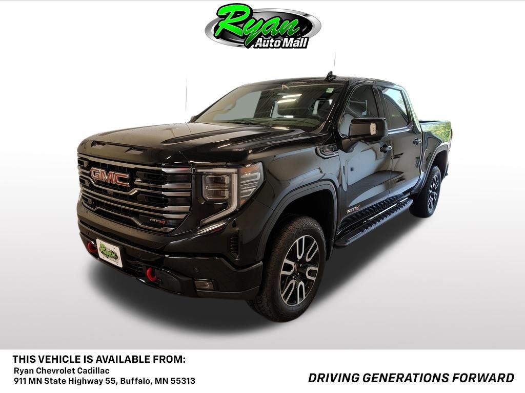 2025 GMC Sierra 1500 AT4 in Onyx Black — front three-quarter view