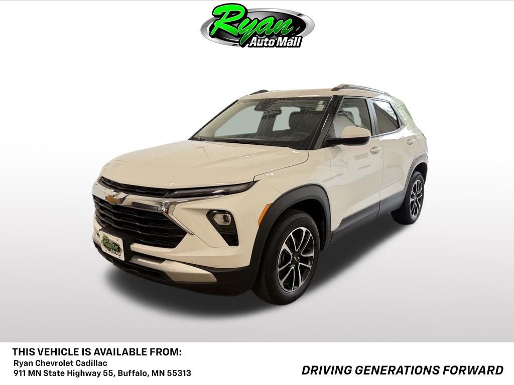2025 Chevrolet TrailBlazer LT in Summit White — front three-quarter view