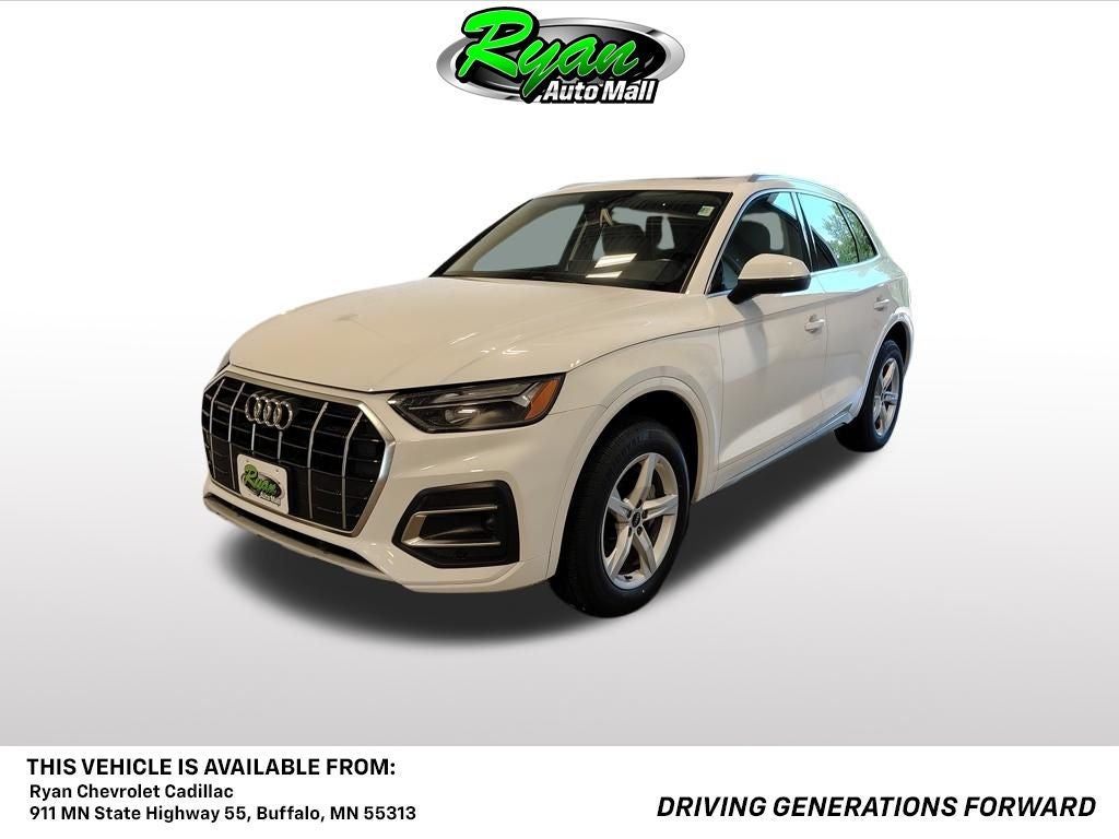2023 Audi Q5 40 Premium quattro in Ibis White — front three-quarter view