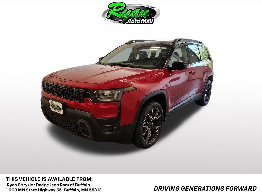 2026 Jeep Cherokee Overland in Red Hot Pearlcoat — front three-quarter view