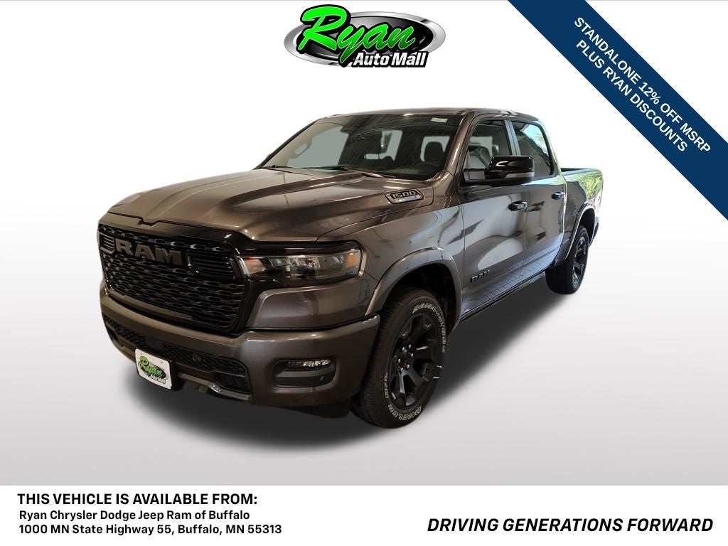 2026 RAM 1500 Big Horn/Lone Star in Granite Crystal Metallic Clearcoat — front three-quarter view